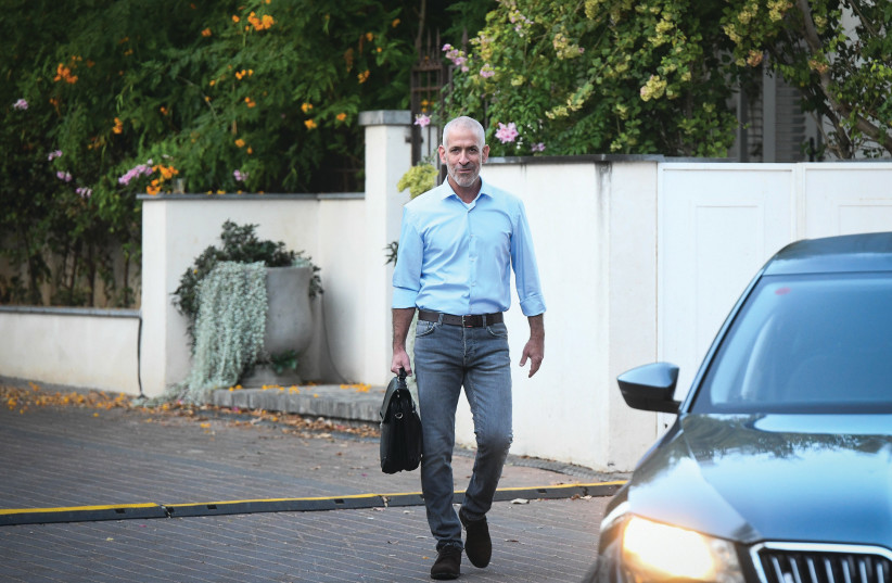 Ronen Bar, outside his home on October 11, the day the cabinet approved him as the new head of the Shin Bet. (photo credit: FLASH 90)