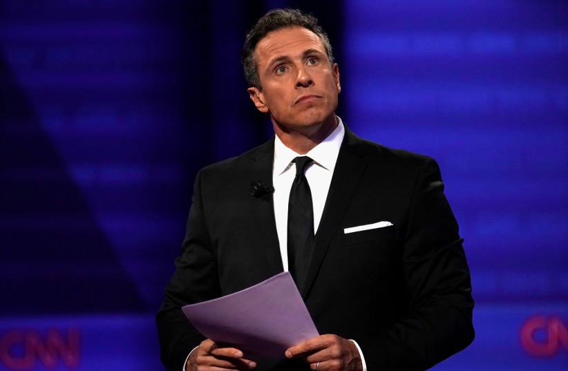  CNN's Chris Cuomo during a televised townhall with Democratic 2020 US presidential candidate Senator Elizabeth Warren (D-MA) dedicated to LGBTQ issues in Los Angeles, California, US October 10, 2019.  (photo credit: REUTERS/MIKE BLAKE)