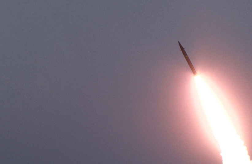  A missile unveiled by Iran is launched in an unknown location in Iran in this picture received by Reuters on August 20, 2020. (credit: WANA (WEST ASIA NEWS AGENCY) VIA REUTERS)