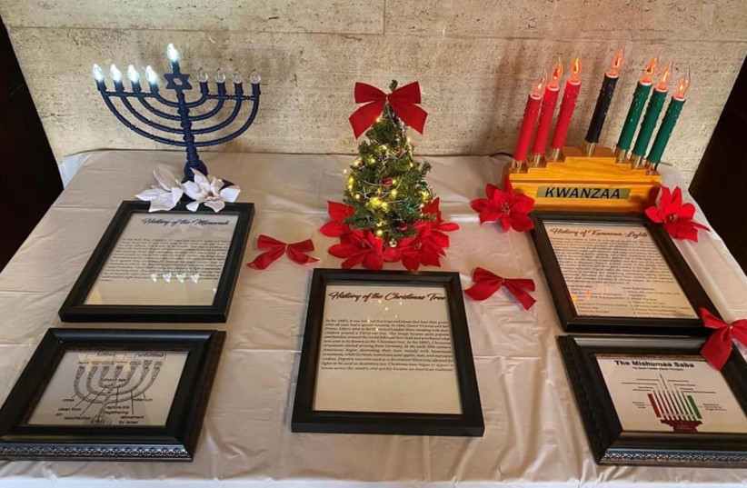  A picture of a menorah intended to explain the object's symbolism was actually a Messianic image in which the menorah's branches were described as symbolizing the "cross" and "resurrection." (photo credit: Screenshot from Facebook/JTA)