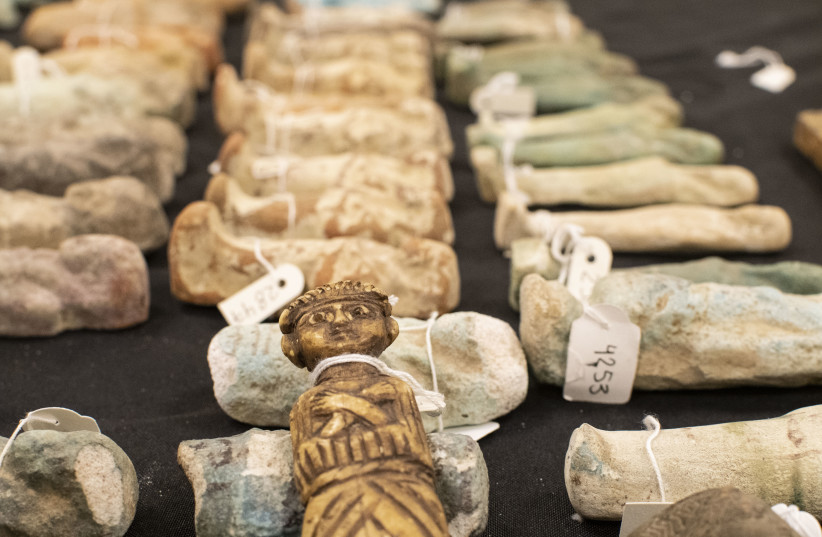  Egyptian artefacts returned from Israel to Egypt. (photo credit: YOLI SCHWARTZ/IAA)
