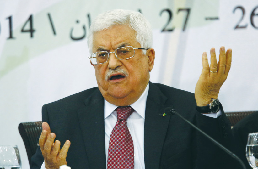  PALESTINIAN AUTHORITY Chairman Mahmoud Abbas. The PA and Abbas have repeatedly shown that they are not interested in peace or prosperity for the Palestinians. (credit: MOHAMAD TOROKMAN/REUTERS)
