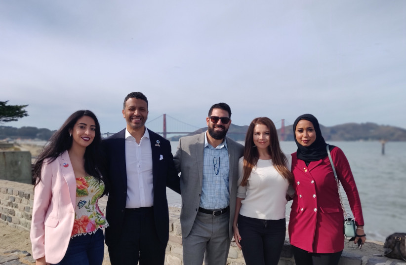 Chama Mechtaly, Omar Al Busaidy, Dan Feferman, Hayvi Bouzo, and Fatema Al Harbi in San Francisco  (credit: Sharaka)