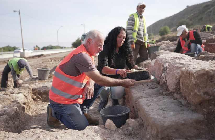  Ancient synagogue uncovered in Migdal, Galilee. (credit: COURTESY OF UNIVERSITY OF HAIFA)