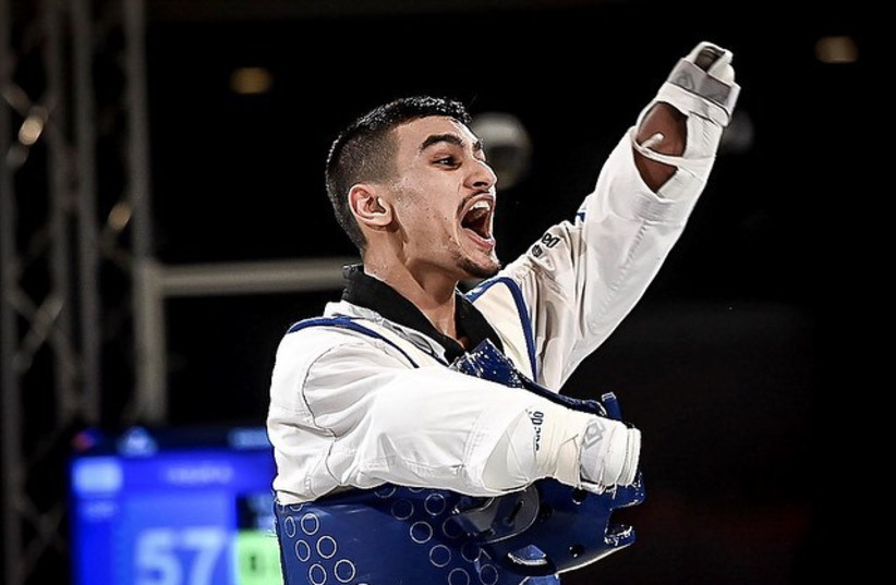  Assaf Yasur celebrates after winning the Para Taekwondo World Championship, December 11, 2021  (photo credit: ISRAEL TAEKWONDO FEDERATION)