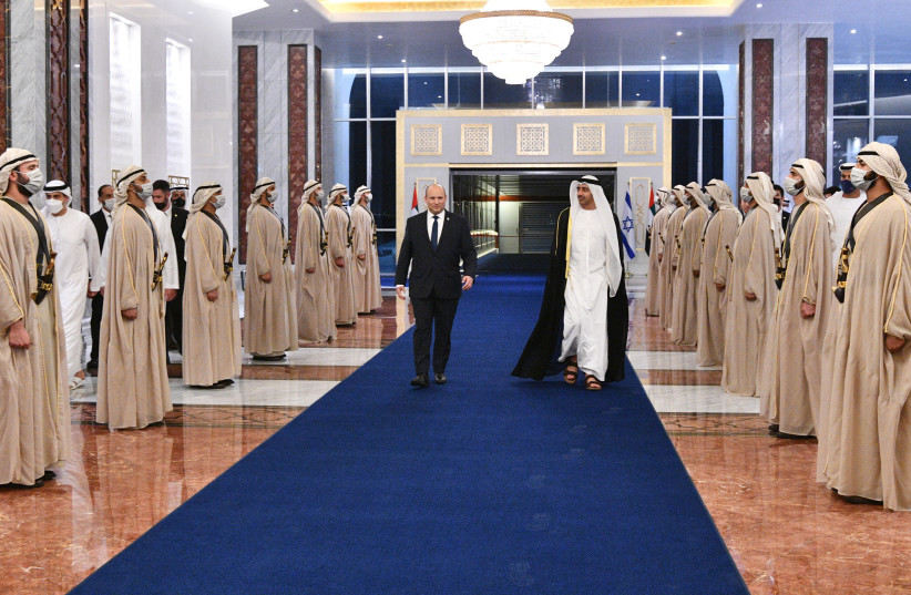  Prime Minister Naftali Bennett at a reception in Abu Dhabi. (photo credit: HAIM ZACH/GPO)