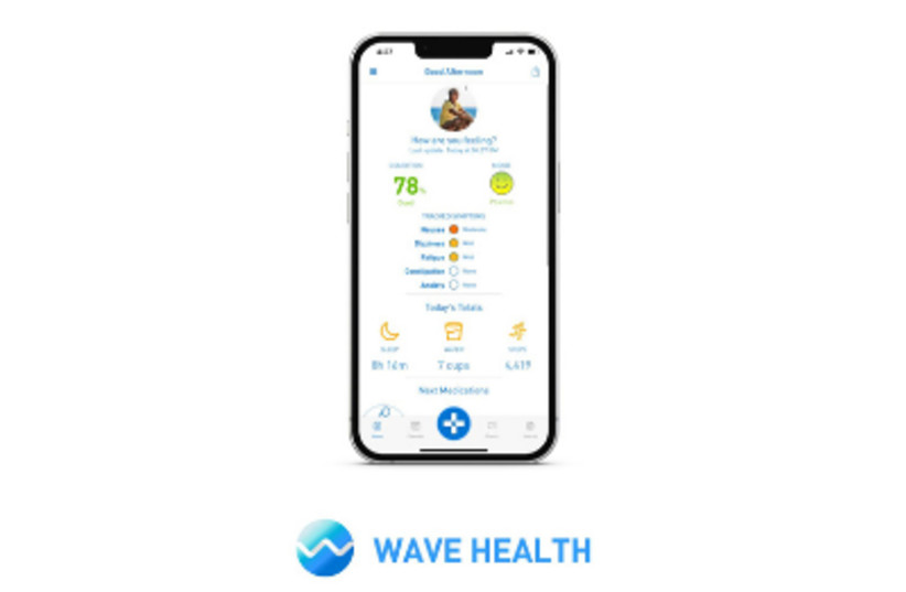  The WaveHealth app, now available in Hebrew and Arabic, that allows users to track their symptoms and development. (photo credit: WAVE HEALTH)