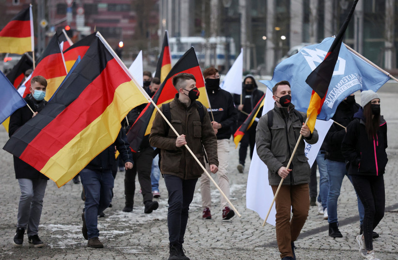  Protest against government measures to curb the spread of COVID-19 in Berlin (photo credit: REUTERS)
