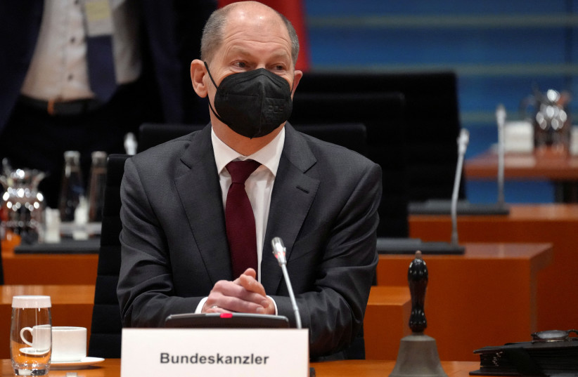  German Chancellor Olaf Scholz attends the weekly cabinet meeting at the Chancellery in Berlin (photo credit: REUTERS)