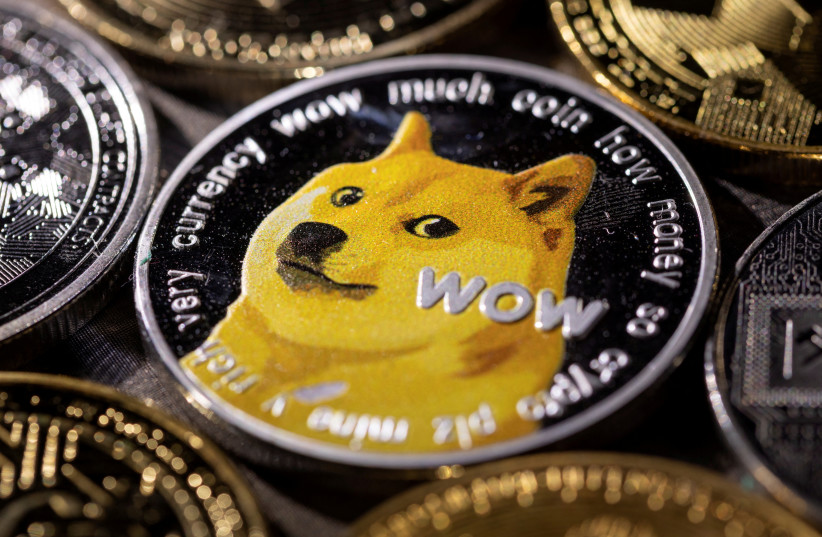 A representation of the cryptocurrency Dogecoin is seen in this illustration taken November 29, 2021. (credit: REUTERS/DADO RUVIC/ILLUSTRATION/FILE PHOTO)