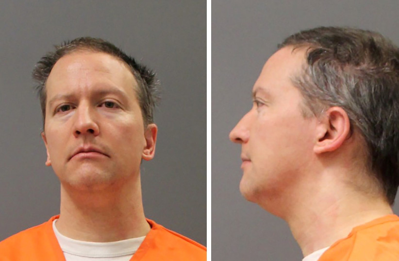 Former Minneapolis Police Officer Derek Chauvin is shown in a combination of police booking photos after a jury found him guilty on all counts in his trial for second-degree murder, third-degree murder and second-degree manslaughter in the death of George Floyd in Minneapolis, Minnesota, US. (credit: MINNESOTA DEPARTMENT OF CORRECTIONS/HANDOUT VIA REUTERS)
