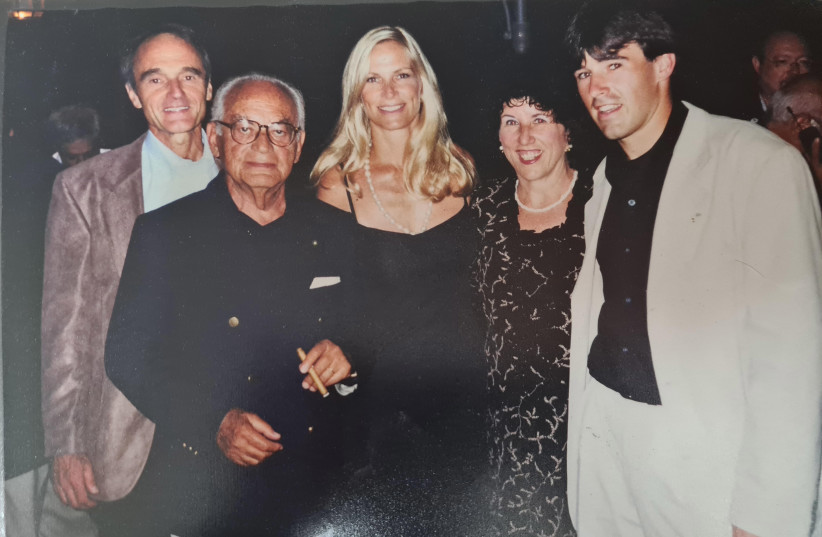  (FROM LEFT) Gerald Schroeder, Dino De Laurentiis,  Martha De Laurentiis, the writer and Josh Schroeder at Dino’s 80th birthday party on Capri. (photo credit: BARBARA SOFER)