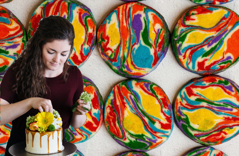  Elana Berusch pioneered colorful marble shortbread that became the Washington Post's cover cookie for the 2021 holiday season.  (photo credit: BERUSCH VIA JTA)