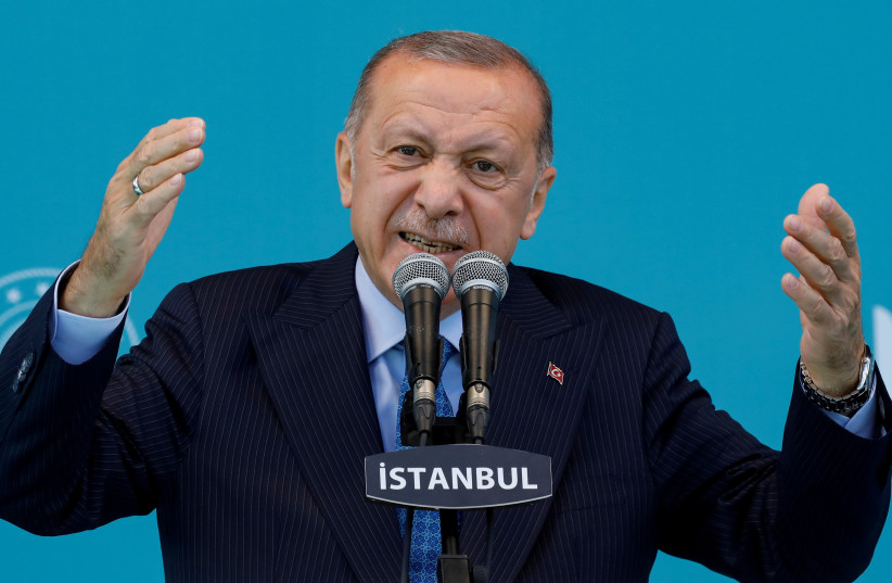  TURKISH PRESIDENT Recep Tayyip Erdogan addresses supporters in Istanbul, Nov. 5. (credit: UMIT BEKTAS/REUTERS)