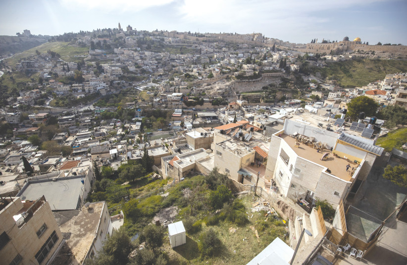  A VIEW OF the east Jerusalem neighborhood of Silwan. (credit: YONATAN SINDEL/FLASH90)