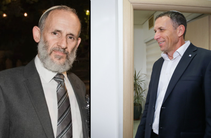  Rabbi Shlomo Wilk (left) and Religious Services Minister Matan Kahana (right) (photo credit: GERSHON ELINSON/FLASH90, Mahanayim Hesder Yeshiva)