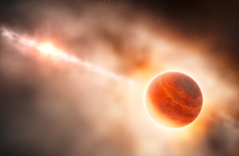  Artist's impression of a gas giant planet forming in the disc around the young star HD 100546. (credit: ESO/L. Calçada/Flickr)