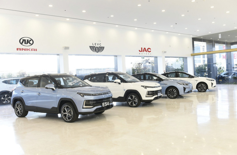  CARS MADE by JAC Motors are displayed at an automobile dealership. (photo credit: JAC)