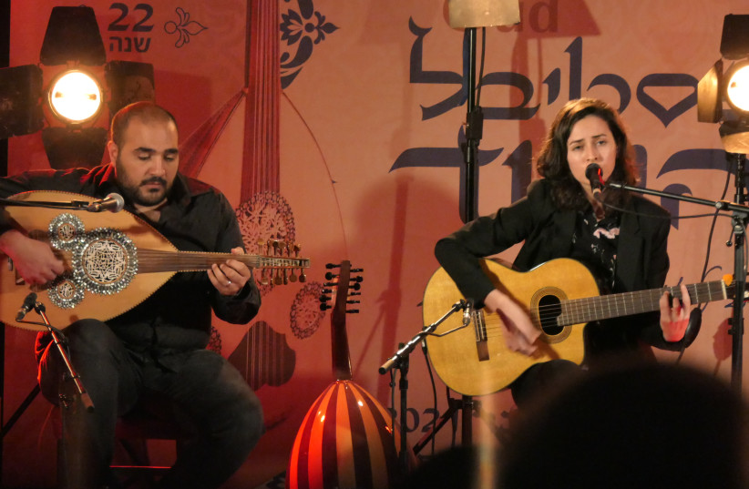  Luna Abu Nassar hosted George Kandelfat, fusing Arabic and Hebrew music (credit: Guy Zagron)
