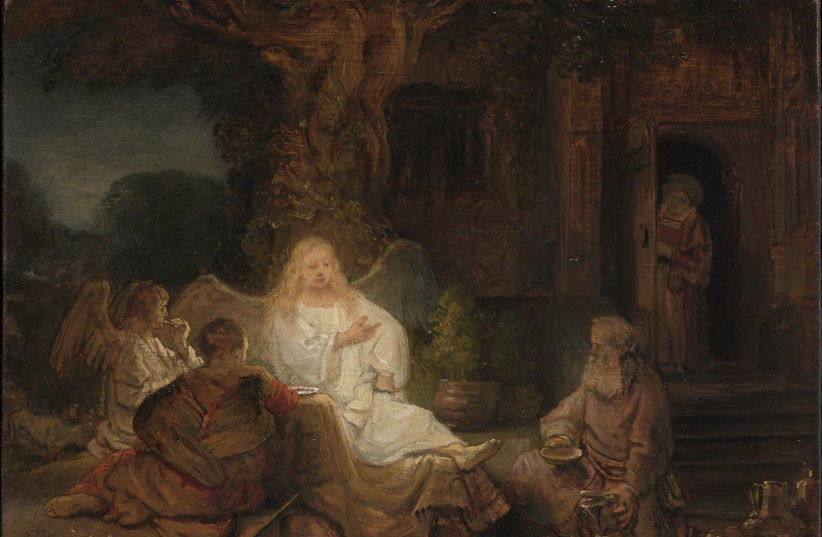  'Abraham Serving the Three Angels' by Rembrandt (photo credit: Wikimedia Commons)
