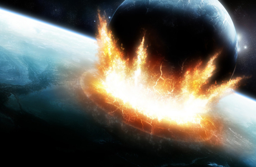 Asteroid impact (artistic illustration). (photo credit: Ruuttu/Flickr)