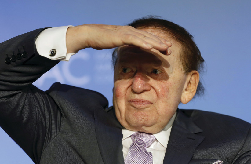  SHELDON ADELSON looks out at the audience at the Israeli American Council National Conference in Washington in 2015. (photo credit: GARY CAMERON/REUTERS)