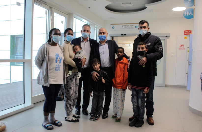  Minister of Regional Cooperation Issawi Frej visiting Israeli humanitarian organization Save a Child's Heart in Holon, Jan 2020. (credit: COURTESY OF SAVE A CHILD'S HEART)
