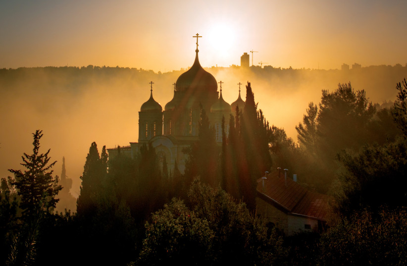  THE SUN rises over the Moscovia Monastery in Ein Kerem. (photo credit: MILA AVIV/FLASH90)