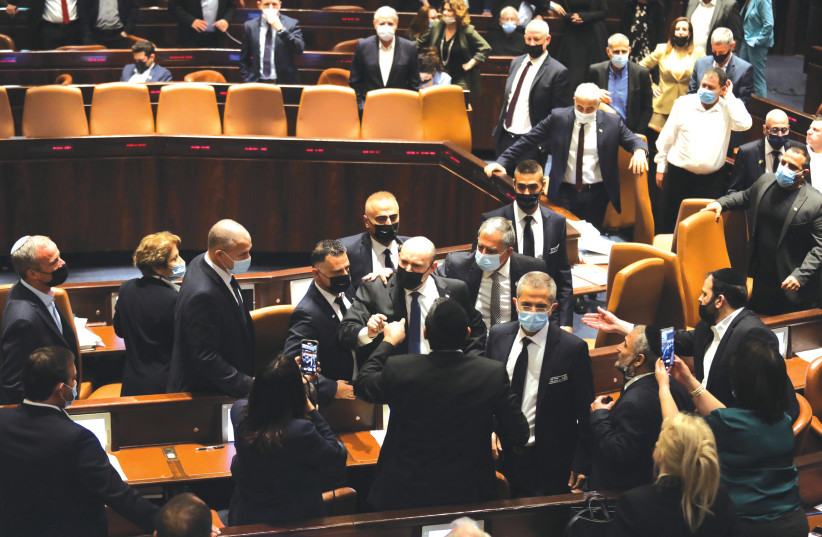  PRIME MINISTER Naftali Bennett confronts the opposition on Wednesday in the Knesset. Who was avoiding responsibility? (credit: MARC ISRAEL SELLEM/THE JERUSALEM POST)