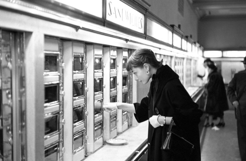 Actress Audrey Hepburn at the Automat (photo credit: LAWRENCE FREID)