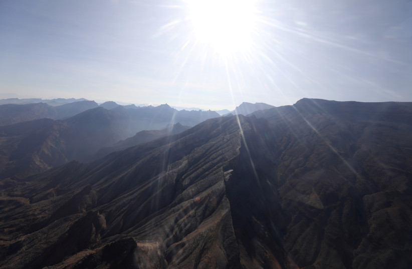 A general view of the Al Hajar mountains near Ibri, Oman, November 27, 2019. (photo credit: REUTERS/CHRISTOPHER PIKE)