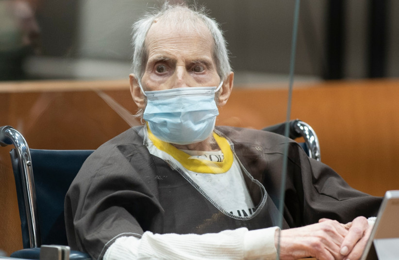  Robert Durst appears in court to hear his life sentence for murder, at the Airport Courthouse in Los Angeles, Oct. 14, 2021. (photo credit: Myung J. Chun/Los Angeles Times/Pool Photo/JTA)