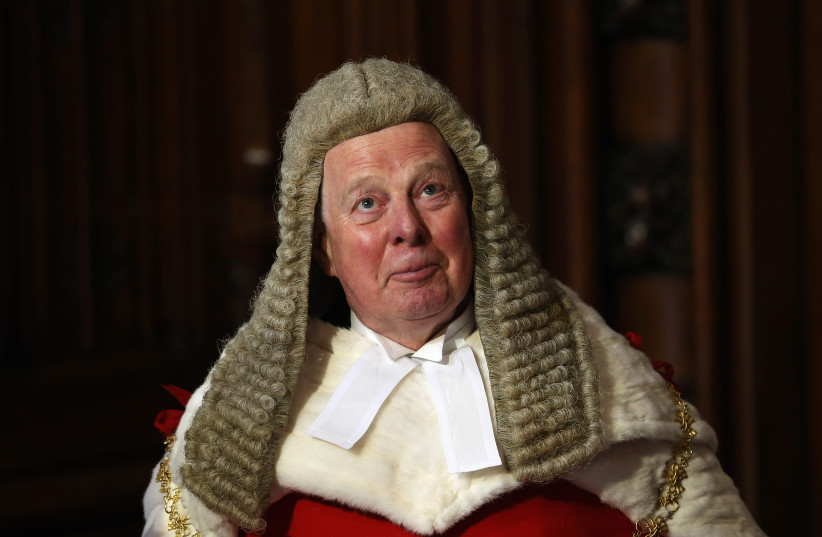  Lord Chief Justice for England and Wales John Thomas waits in the Prince's Chamber before the State Opening of Parliament in the House of Lords, at the Palace of Westminster in London, Britain, May 27, 2015. (photo credit: REUTERS/SUZANNE PLUNKETT)