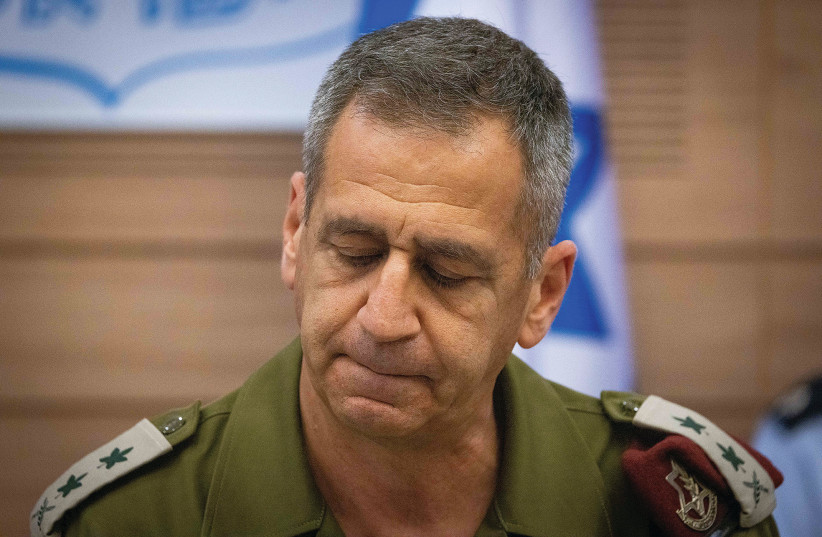 IDF Chief of Staff Aviv Kochavi attends a Knesset Foreign Affairs and Defense Committee meeting in November. (photo credit: YONATAN SINDEL/FLASH90)