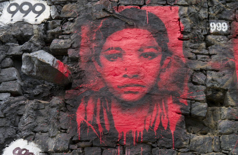  A painted portrait of Aafia Saddiqui (photo credit: FLICKR)