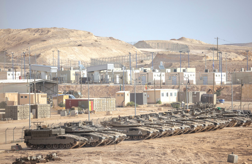   View of Nabi Musa base outside the area where two officers Maj. Ofek Aharon and Maj. Itamar Elharar from the Egoz commando unit were killed in a friendly fire accident outside a base in the Jordan Valley on January 13, 2022.  (credit: YONATAN SINDEL/FLASH90)