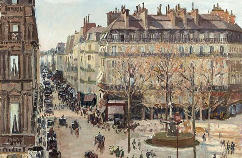  Rue Saint-Honoré in the Afternoon, Effect of Rain by Camille Pissarro (1897). (photo credit: WIKIMEDIA)