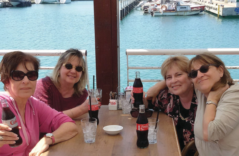  AT ASHKELON marina with friends (L-R) Cheryl, Eileen and Dena.  (credit: Courtesy of those photographed)