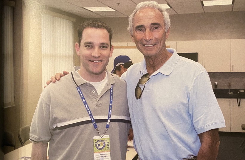  Rawitch, left, and Los Angeles Dodgers legend Sandy Koufax. (credit: Jon SooHoo via JTA)