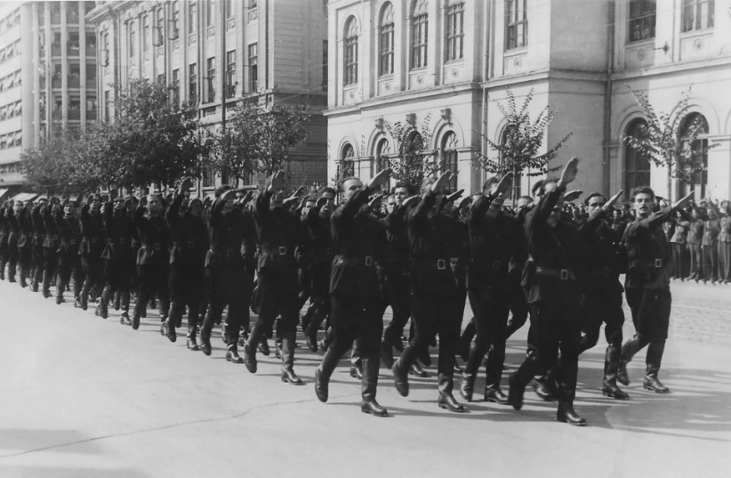  Iron Guard Legionnaires are seen marching in Bucharest. (credit: Wikimedia Commons)