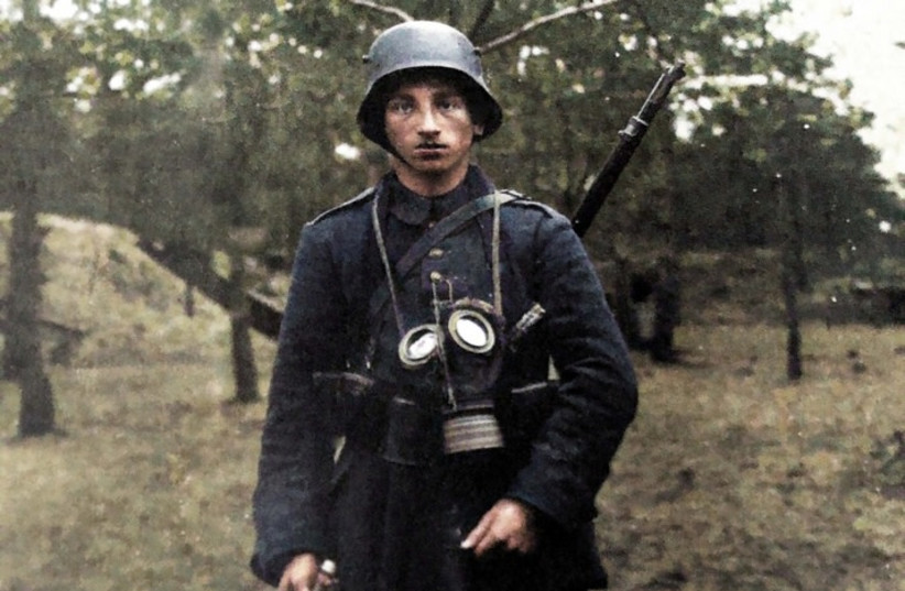  Colorized photo of Richard Stern as a German soldier in World War I. (photo credit: Courtesy: Jack Romberg/National Library of Israel)