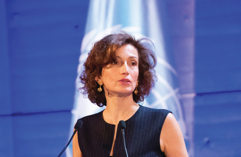  UNESCO DIRECTOR-GENERAL Audrey Azoulay. Regarding Holocaust education, ‘we offer a framework where different partners can talk and work with each other. We speak the language of the local context.’  (credit: CHRISTELLE ALIX/UNESCO)