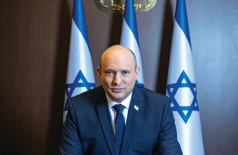  PRIME MINISTER Naftali Bennett in his office: Neither Bibi-ism nor Smotrich-ism is the Right. The Right is the love of the land but also the love of our people; and, above all, I am a Jew. (credit: OLIVIER FITOUSSI)