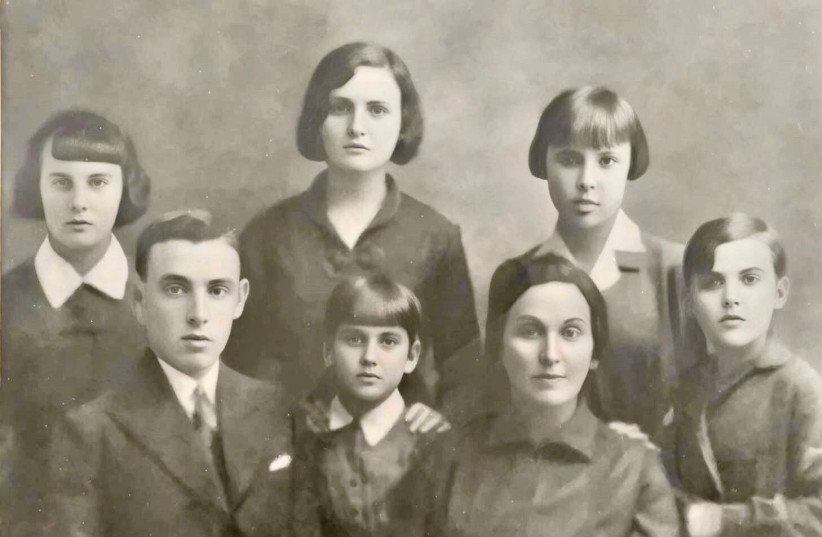  Bela Hazan, top right, with her mother, brother and four sisters. Hazan's family all perished during the Holocaust. Photo is dated circa 1936.  (credit: YOEL YAARI)