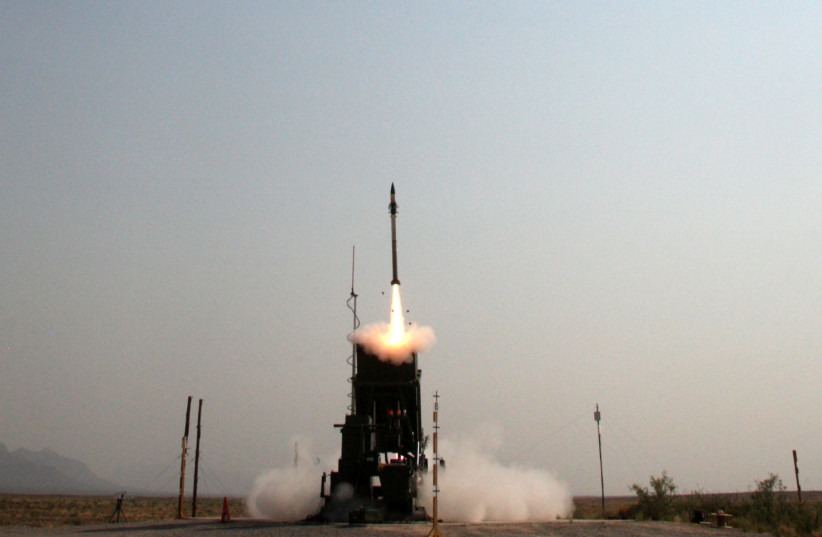  The Iron Dome missile defense system in action. (photo credit: Israel Defense Ministry Spokesperson’s Office)