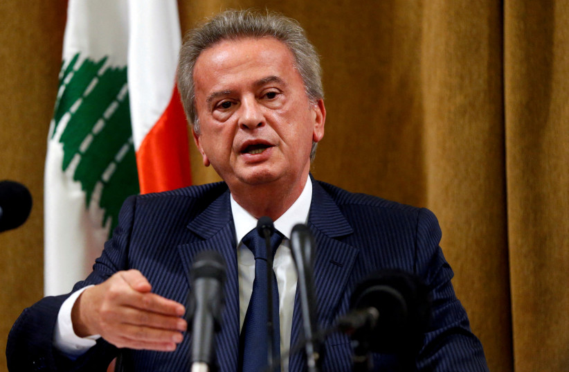  Lebanon's Central Bank Governor Riad Salameh speaks during a news conference at Central Bank in Beirut, Lebanon, November 11, 2019. (photo credit: MOHAMED AZAKIR/REUTERS)