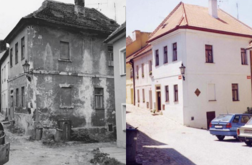  THE BIRTHPLACE of the writer’s grandfather, Itzchak Zvi Ticho, at U Templu Street #10 in Boskovice, Czech Republic, before the restoration. (photo credit: CHARLES TICHO)