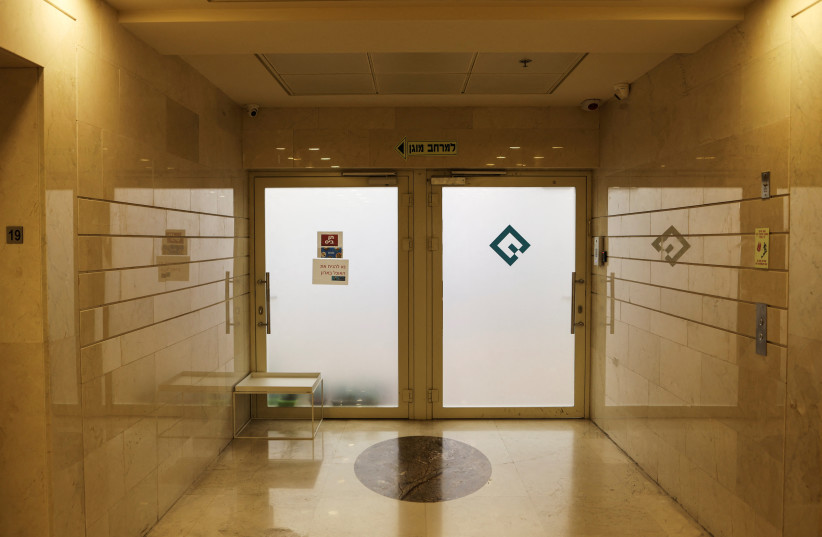  The entrance to an office listed as belonging to Quadream is seen in a high rise building in Ramat Gan, Israel, January 25, 2022. Picture taken January 25, 2022.  (credit: REUTERS/NIR ELIAS)