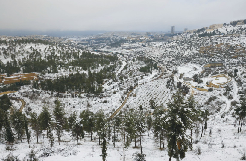 THE TERRACED Jerusalem Hills took on a fairyland appearance.  (credit: YOSSI ZAMIR)