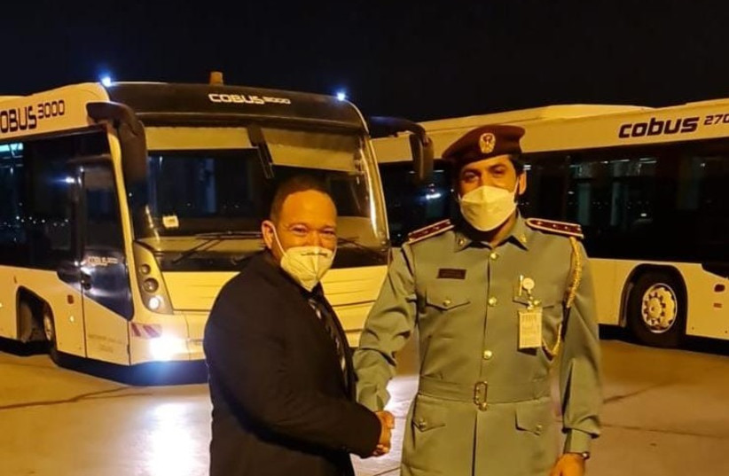  Israel Police Chief Kobi Shabtai lands in the UAE, February 2021 (photo credit: ISRAEL POLICE)